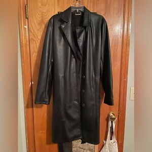 Faux Leather Trench